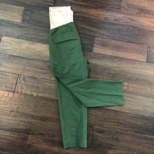 LOFT Maturity Crop Straight Leg Green Pants, 8